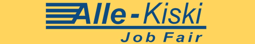 navy blue Alle-Kiski Job Fair logo on a yellow background